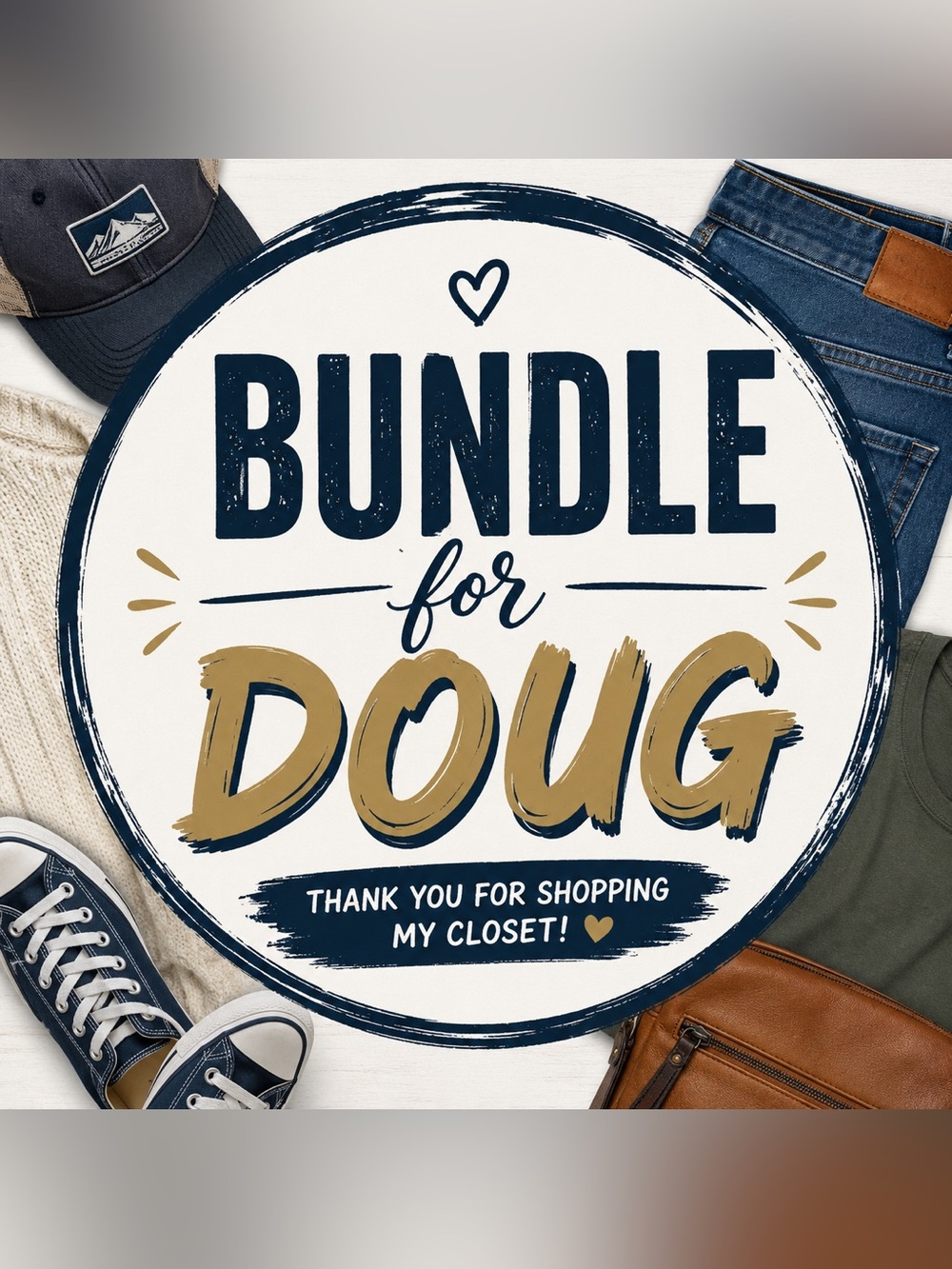 Bundle for Doug Graphic Sign - Navy & Gold